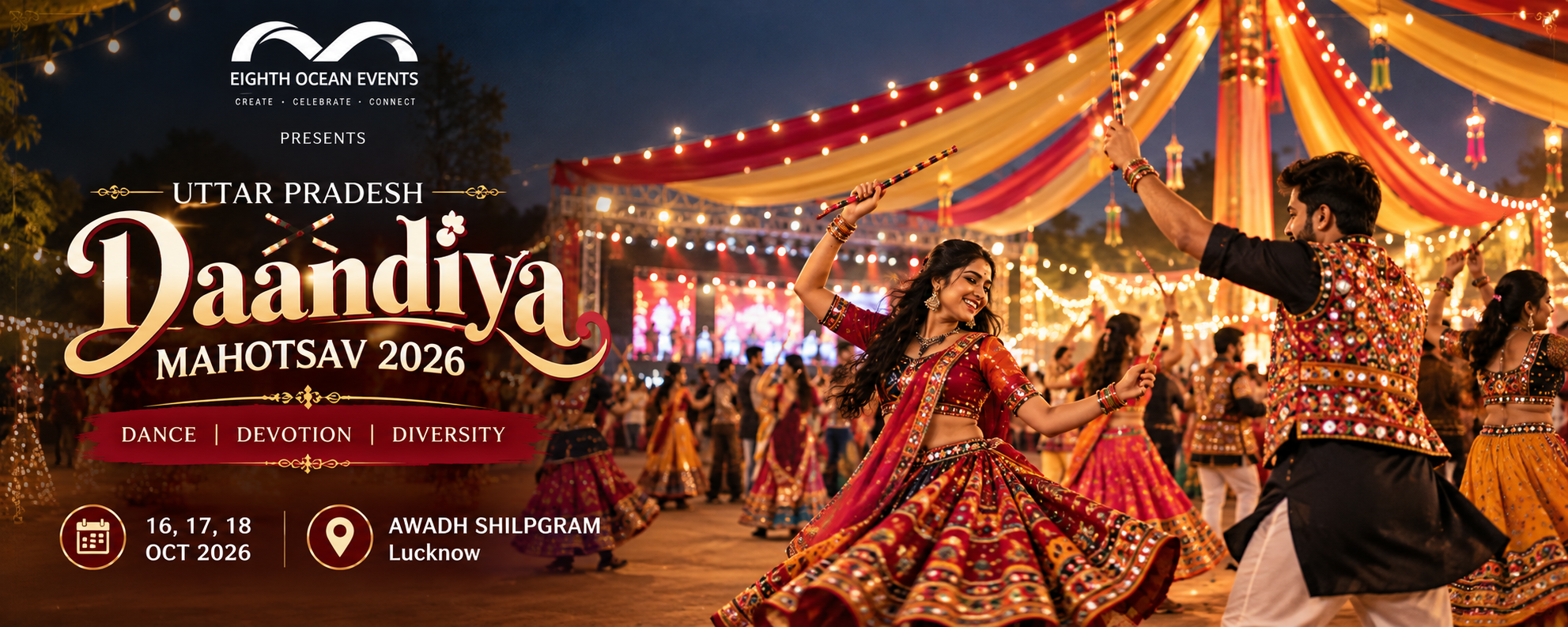 Uttar Pradesh Dandiya Mahotsav 2026 event poster